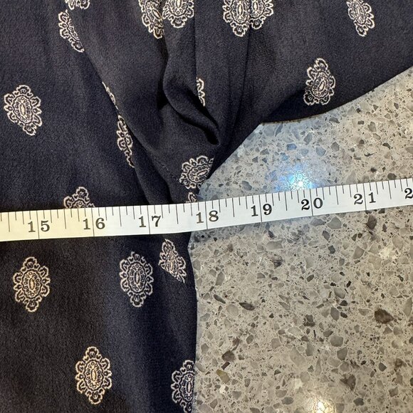 Free People Wishing Well Border Print Button Up Blouse Blue Red Women's Size S - Picture 8 of 9